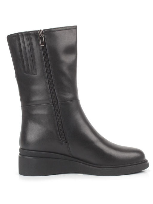 Z4213M BLACK Полусапоги зимние женские (натуральная кожа, натуральный мех)