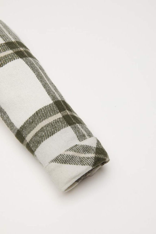 Фланелевая рубашка в клетку с карманами и длинными рукавами для маленьких мальчиков - Defacto фото 3