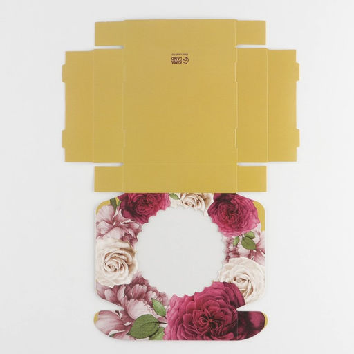 Цена за 5 шт. Коробка для макарун с низкими бортами, кондитерская упаковка, «Цветочная», 11х 11х 3 см