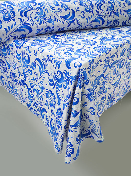 Рогожка Гжельский узор цв.серый меланж, ш.1.5м, хлопок-100%, 170гр/м.кв - Купава фото 4