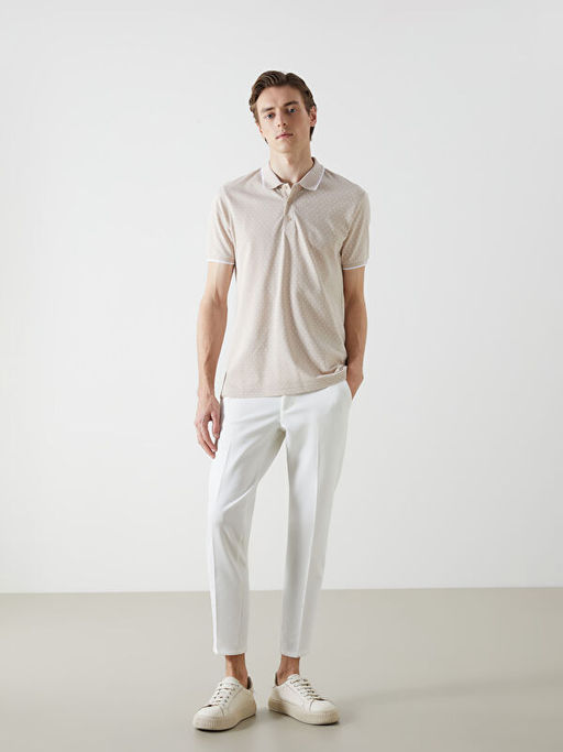 Polo Yaka K?sa Kollu Desenli Pike Erkek Ti??rt