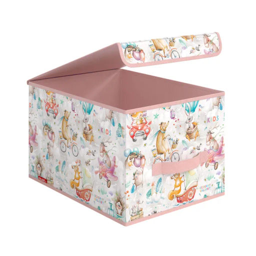 VAL KTRP-BOX-LM Короб стеллажный с крышкой, большой, 30*40*25 см, розов., ПУТЕШАСТИКИ, шт