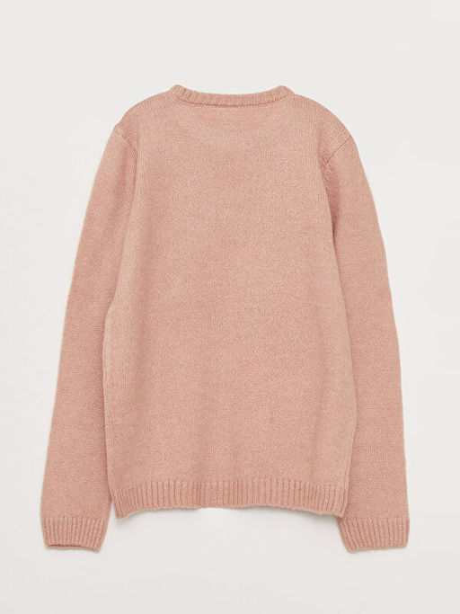 Bisiklet Yaka Desenli Uzun Kollu K?z ?ocuk Triko Kazak - Waikiki фото 2