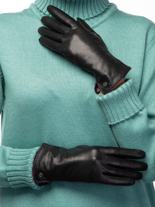 Перчатки жен п/ш LB-0209 black/d.violet - Labbra фото 5