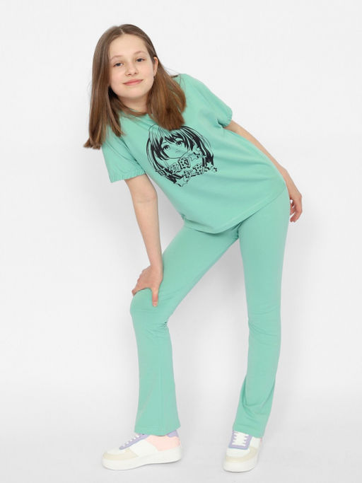 CRB wear/CSJG 70396-37-379 Брюки модель легинсы для девочки,зеленый/Ex.Cherubino  фото 2