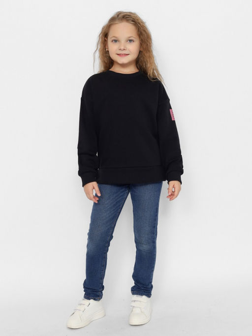 CRB wear/CWJG 63716-22-390 Джемпер для девочки,черный/Ex.Cherubino  фото 6