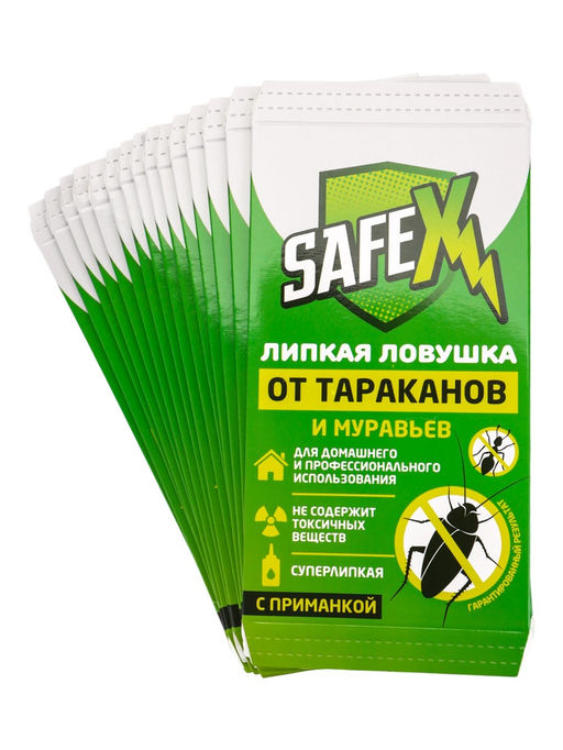 Средство от тараканов, муравьев Клеевая-ловушка SAFEX, набор 15 шт.  фото 5