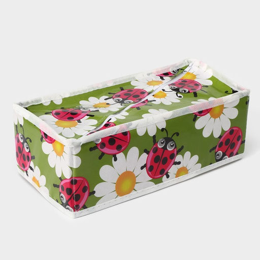 Органайзер для хранения белья Доляна Божьи коровки, 8 ячеек, 281410 см, зелёный фото 6