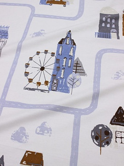 Сатин Зимний город - квартал, (комп), ш.2.35м, хлопок-100%, 120гр/м.кв