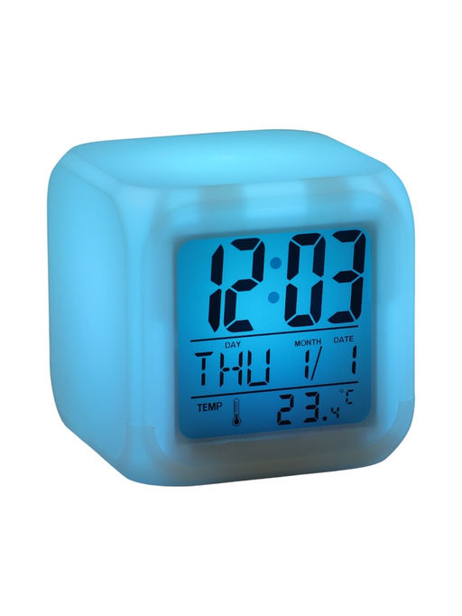 Часы - будильник LB-03, дата, температура, белый