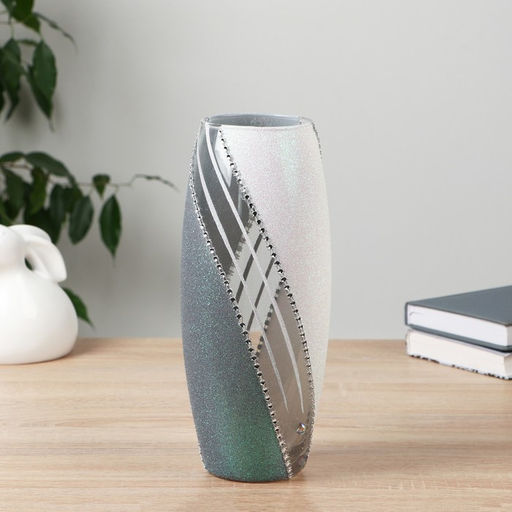 Ваза «Юнона», h=26×11 см, d=7.5 см, стекло, серебро, МИКС