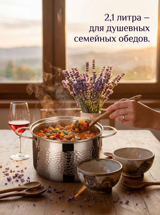 Кастрюля Luna 2,1 л, нерж. сталь (для всех типов плит) арт.111166 /MALLONY/  фото 7