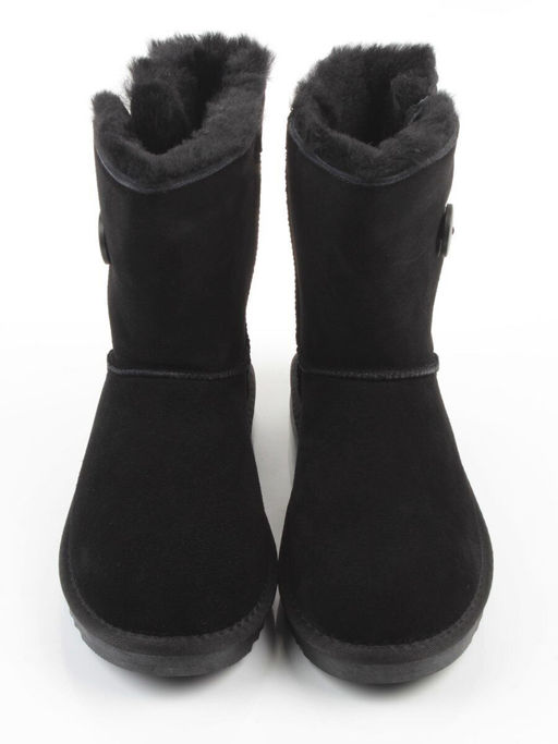 04-PAYH02-01Z BLACK Угги женские (натуральная замша, 100% шерсть, натуральный мех)