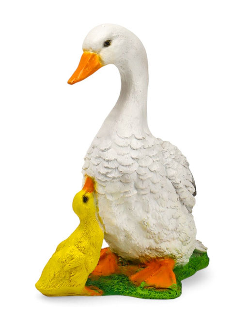 Садовая фигура из полистоуна «Утка с утёнком», 31×24×13 см