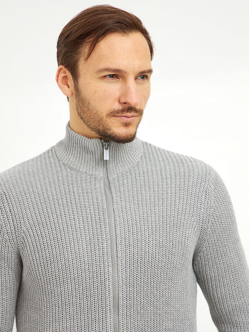 кардиган мужской базовый из хлопка на молнии - Glenfield фото 6