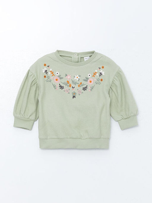 ?i?ekli K?z Bebek Sweatshirt ve Tayt Pantolon 2li Tak?m - Waikiki фото 2