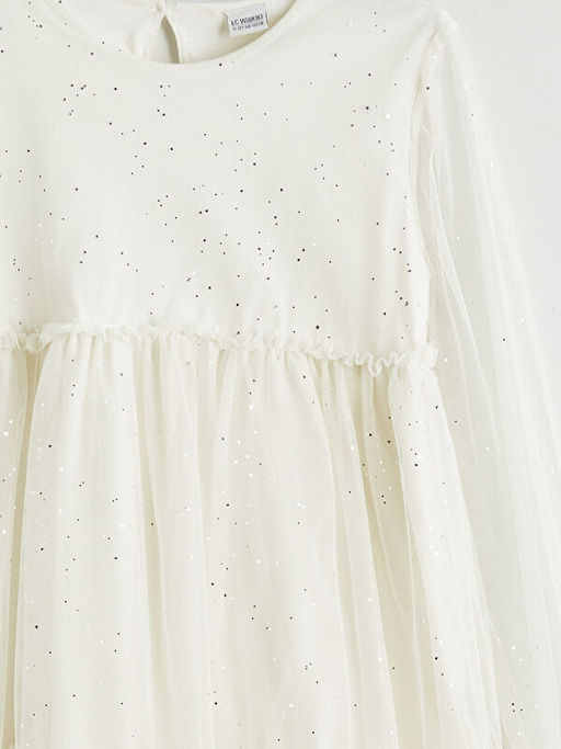 Bisiklet Yaka I??lt?l? K?z ?ocuk Elbise