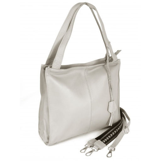 Сумка женская натуральная кожа JRP-3173-9, 1отд+карм/пер, 2плеч/ремня, св.серый 264356