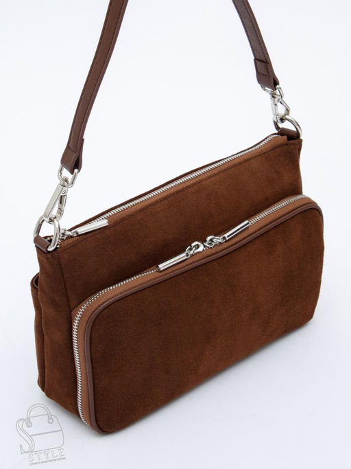 Сумка женская кожаная 8200PEF cocoa Polina&Eiterou в Новосибирске