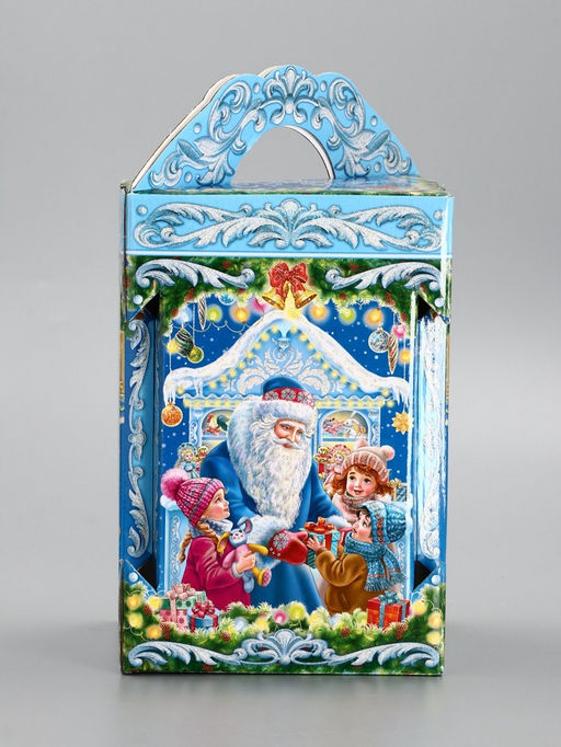 Цена за 2 шт. Подарочная новогодняя коробка «Новогодняя карусель» 15.8×15.8×23.5 см