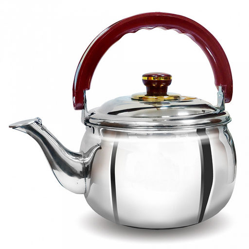 Чайник из нержавеющей стали "Kelli" 3,5л, со свистком, носик с крышкой, литое дно (Китай)