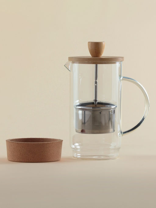 Заварочный чайник френч-пресс SL Home «Риальто», 600 мл, на подставке, стекло, прозрачный