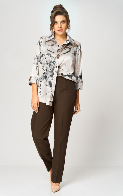 Брюки БелЭльСтиль 609 коричневый1