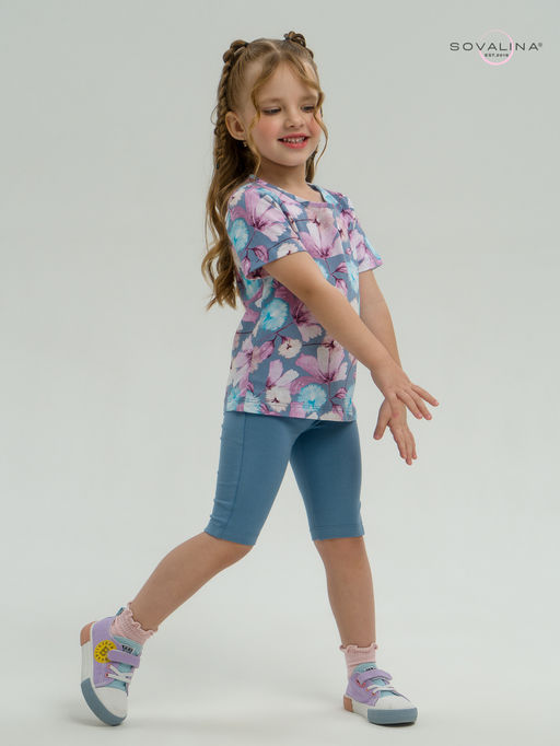 Костюм Актив лиловые одуванчики-деним - Sovalina фото 19