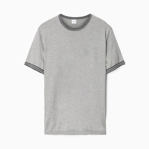 Джемпер мужской короткий рукав MINAKU REGULAR FIT: серый меланж, р-р 48