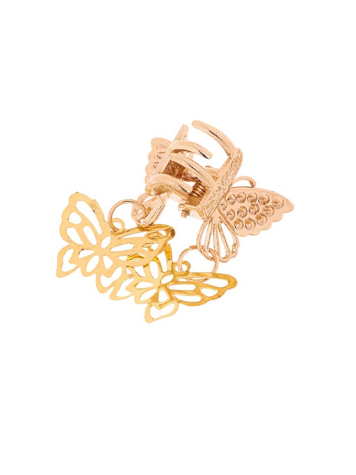 Цена за 6 шт. Крабик для волос «Милада», резные бабочки, 2.5 см, золото