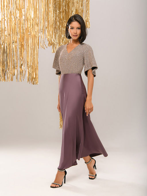 Юбка шоколадного цвета длины миди - 1001dress фото 2