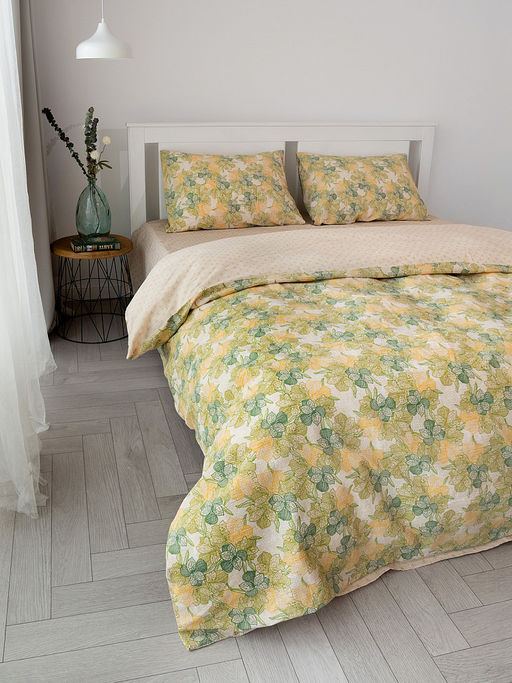 Комплект постельного белья 1,5-спальный зелёный бязь