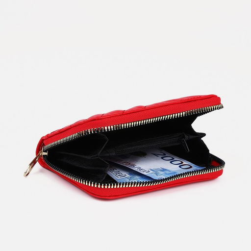 Кошелёк на молнии, цвет красный - Simaland фото 3