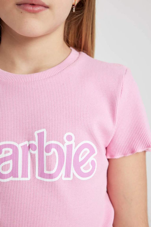 Футболка с коротким рукавом для девочек Барби - Defacto фото 5