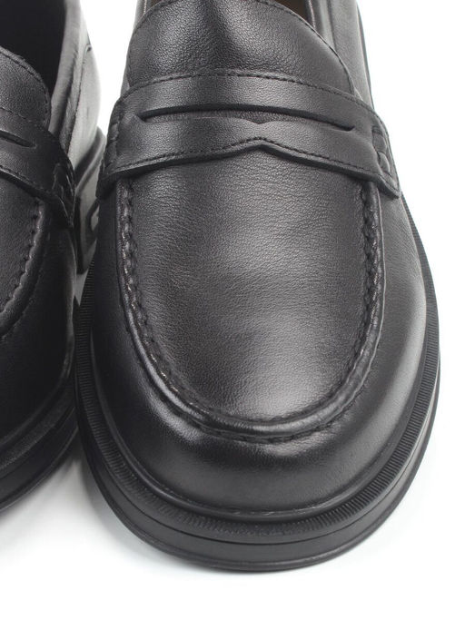 03-DYL144-1 BLACK Лоферы женские (натуральная кожа)