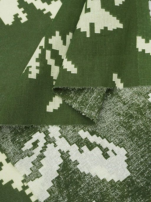 Бязь Камуфляж - березка цв.хаки/св.салатовый, СОРТ2, ш.1.5м, хлопок-100 %, 125гр/м.кв - Купава фото 4