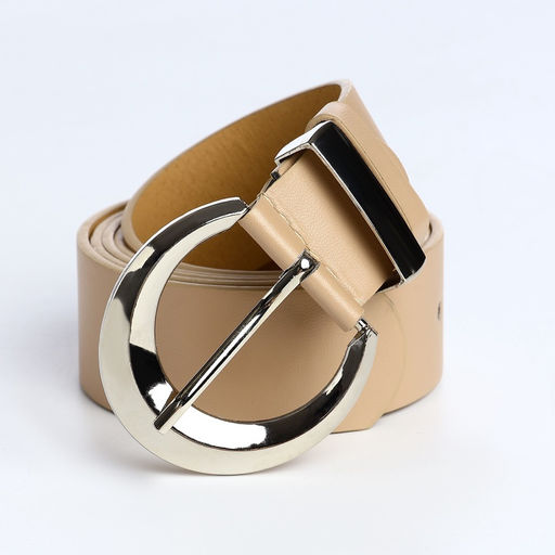 Ремень женский с винтом, 110×3.3 см, пряжка металл, серебристая, бежевый