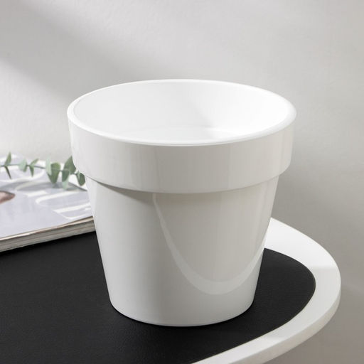 Кашпо для цветов со вставкой Plast-Avenue «Порто», 2.4 л, пластик, белое