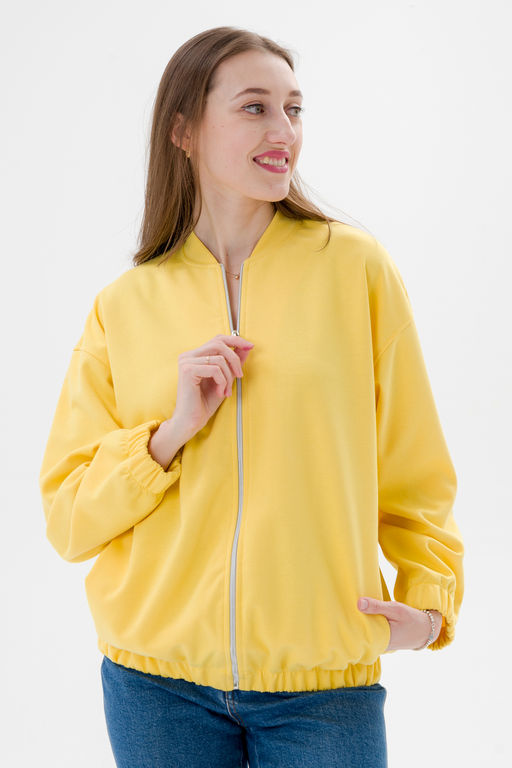 Бомбер из коттон фита жёлтый - Амадэль фото 6