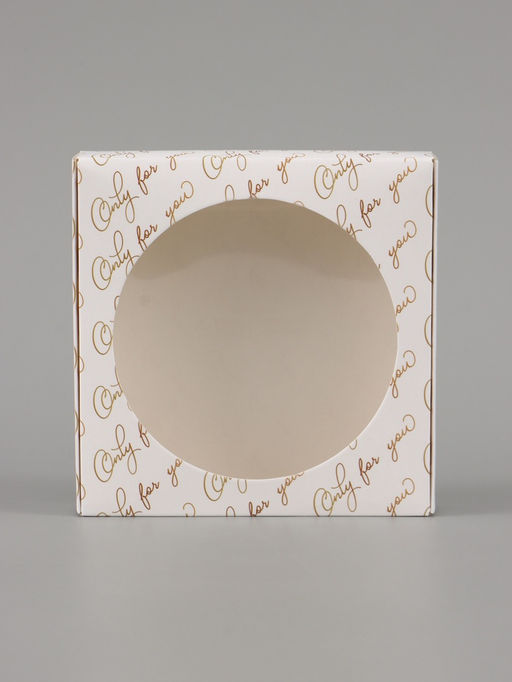 Цена за 5 шт. Коробка подарочная самосборная с окном Only for you, 11.5×11.5×3 см
