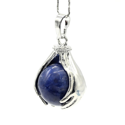 Подвеска Шар в ладонях 18*23мм с содалитом