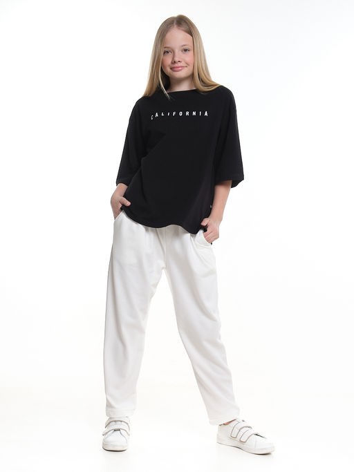 Футболка оверсайз с принтом 22-7453 белый - Mini maxi фото 14