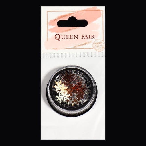 Цена за 2 шт. Пайетки для декора Снежок, цвет серебристый, медный - Qf фото 3