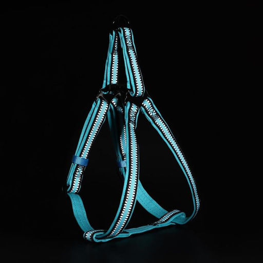 Шлейка двуслойная неопрен и полиэстер, светоотражающая, 44-68 х 2 см, синяя - Пижон фото 3