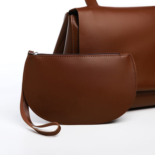 Сумка-мессенджер на клапане, цвет коричневый - Simaland фото 4