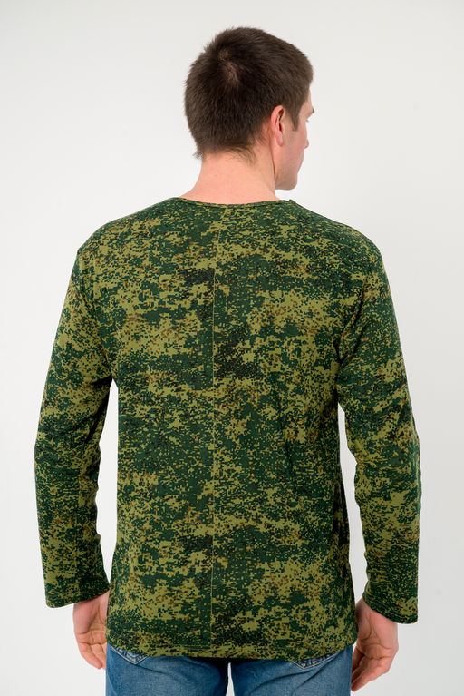 Лонгслив мужской из рибаны с начесом Пиксель макси