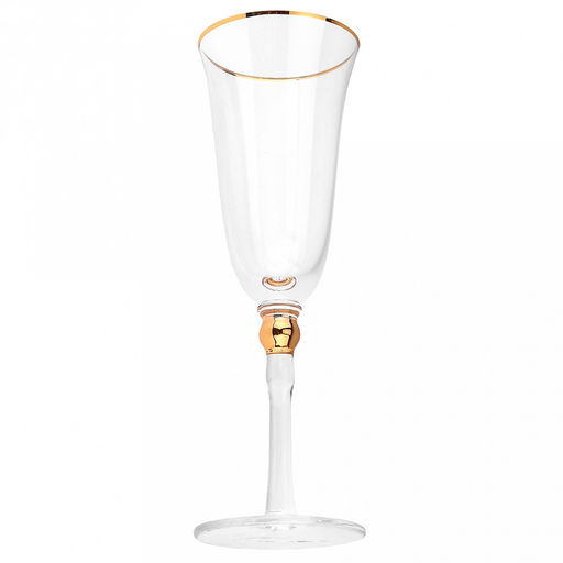 Жаклин Бокал стеклянный 220мл, д7,3см, h22,2см, для шампанского, тонкостенное, прозрачное стекло, отводка золотом (Китай) Цена указана за штуку. В коробке 4 штуки. - Домашняя мода фото 3