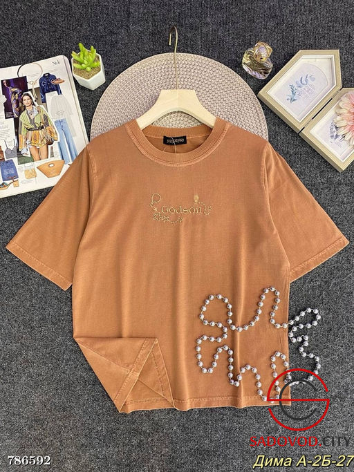 Женская однотонная футболка - Bruno фото 3