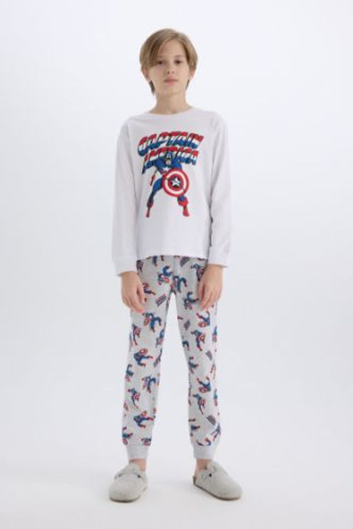 Erkek Cocuk Pijama Tak?m? Marvel Comics Bisiklet Yaka Uzun Kollu Ust Uzun Alt