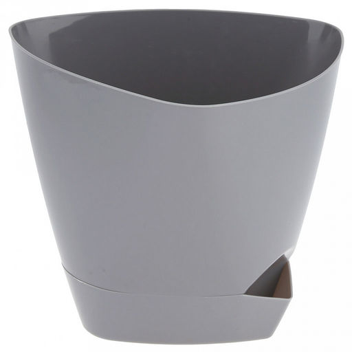 Горшок для цветов пластмассовый Элеганс 3л, 19,3х19,3х16,7см, серый (Россия) - Домашняя Мода фото 2